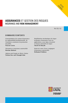 Cover of Volume 83, Number 1-2, 2016, pp. 1-90, Assurances et gestion des risques / Insurance and Risk Management