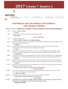 Cover of Diversité(s) au coeur des politiques et des pratiques : entre l’Europe et l’Afrique, Volume 7, Number 2, 2017, pp. 1-120, Alterstice