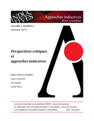 Cover of Perspectives critiques et approches inductives, Volume 4, Number 2, Fall 2017, pp. 1-266, Approches inductives