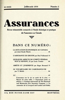 Cover of Volume 4, Number 2, 1936, pp. 49-96, Assurances