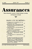 Cover of Volume 4, Number 4, 1937, pp. 141-184, Assurances