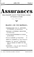 Cover of Volume 6, Number 2, 1938, pp. 1-104, Assurances