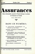 Cover of Volume 6, Number 3, 1938, pp. 105-164, Assurances