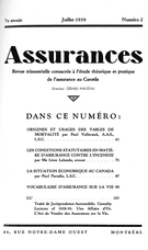 Cover of Volume 7, Number 2, 1939, pp. 1-104, Assurances