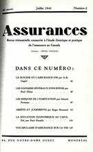 Cover of Volume 8, Number 2, 1940, pp. 61-106, Assurances