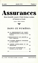 Cover of Volume 8, Number 4, 1941, pp. 153-211, Assurances