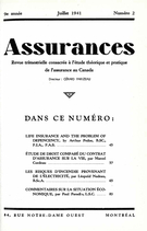 Cover of Volume 9, Number 2, 1941, pp. 45-86, Assurances