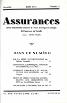 Cover of Volume 10, Number 2, 1942, pp. 41-78, Assurances