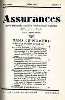 Cover of Volume 11, Number 2, 1943, pp. 41-95, Assurances