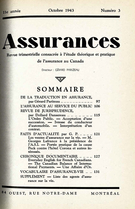 Cover of Volume 11, Number 3, 1943, pp. 1-134, Assurances