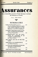 Cover of Volume 11, Number 4, 1944, pp. 137-189, Assurances