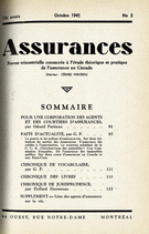 Cover of Volume 13, Number 3, 1945, pp. 1-126, Assurances