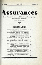 Cover of Volume 16, Number 1, 1948, pp. 1-67, Assurances