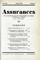 Cover of Volume 16, Number 3, 1948, pp. 121-159, Assurances