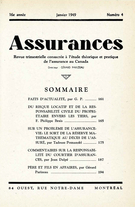 Cover of Volume 16, Number 4, 1949, pp. 161-216, Assurances