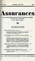 Cover of Volume 22, Number 1, 1954, pp. 1-36, Assurances
