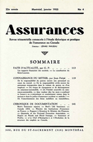 Cover of Volume 22, Number 4, 1955, pp. 113-147, Assurances