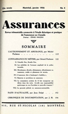 Cover of Volume 23, Number 4, 1956, pp. 117-160, Assurances