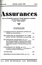 Cover of Volume 27, Number 3, 1959, pp. 1-189, Assurances