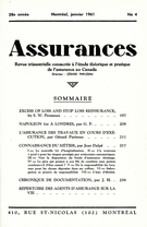 Cover of Volume 28, Number 4, 1961, pp. 1-245, Assurances
