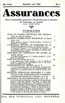 Cover of Volume 30, Number 1, 1962, pp. 1-68, Assurances