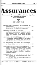 Cover of Volume 31, Number 3, 1963, pp. 1-204, Assurances