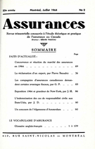 Cover of Volume 32, Number 2, 1964, pp. 1-109, Assurances