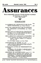 Cover of Volume 32, Number 4, 1965, pp. 157-241, Assurances