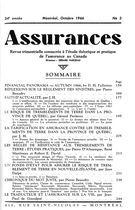 Cover of Volume 34, Number 3, 1966, pp. 159-250, Assurances