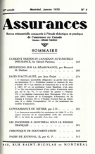 Cover of Volume 37, Number 4, 1970, pp. 245-322, Assurances