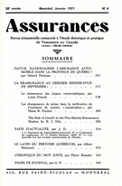 Cover of Volume 38, Number 4, 1971, pp. 257-351, Assurances