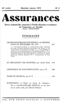 Cover of Volume 39, Number 4, 1972, pp. 100-318, Assurances