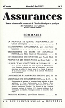 Cover of Volume 40, Number 1, 1972, pp. 1-95, Assurances