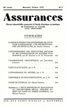 Cover of Volume 40, Number 3, 1972, pp. 1-277, Assurances