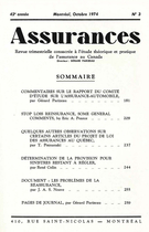 Cover of Volume 42, Number 3, 1974, pp. 181-269, Assurances