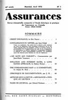 Cover of Volume 43, Number 1, 1975, pp. 1-98, Assurances