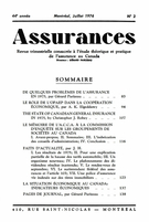 Cover of Volume 44, Number 2, 1976, pp. 83-141, Assurances