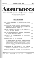 Cover of Volume 45, Number 2, 1977, pp. 13-150, Assurances