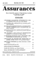 Cover of Volume 49, Number 1, 1981, pp. 1-104, Assurances