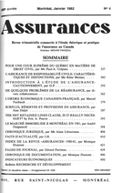 Cover of Volume 49, Number 4, 1982, pp. 131-450, Assurances