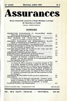 Cover of Volume 51, Number 2, 1983, pp. 155-293, Assurances