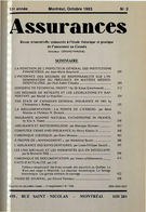 Cover of Volume 51, Number 3, 1983, pp. 295-436, Assurances
