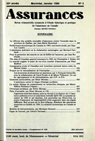 Cover of Volume 53, Number 4, 1986, pp. 399-545, Assurances