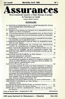 Cover of Volume 54, Number 1, 1986, pp. I-185, Assurances