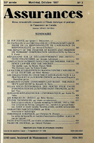 Cover of Volume 55, Number 3, 1987, pp. 295-468, Assurances