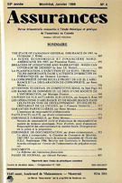Cover of Volume 55, Number 4, 1988, pp. 469-618, Assurances