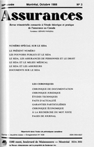 Cover of NUMÉRO SPÉCIAL SUR LE SIDA, Volume 56, Number 3, 1988, pp. 335-507, Assurances