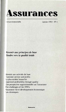 Cover of Volume 60, Number 4, 1993, pp. 557-736, Assurances