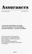 Cover of Volume 61, Number 1, 1993, pp. 1-185, Assurances