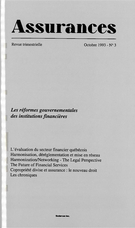 Cover of Volume 61, Number 3, 1993, pp. 361-540, Assurances